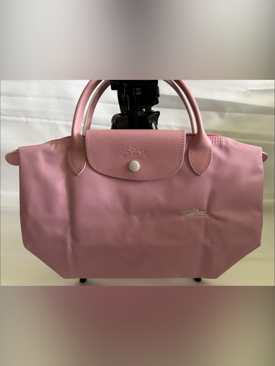 Longchamp Handbags - Longchamp Pink Nylon Small Le Pliage Tote with Top Handles